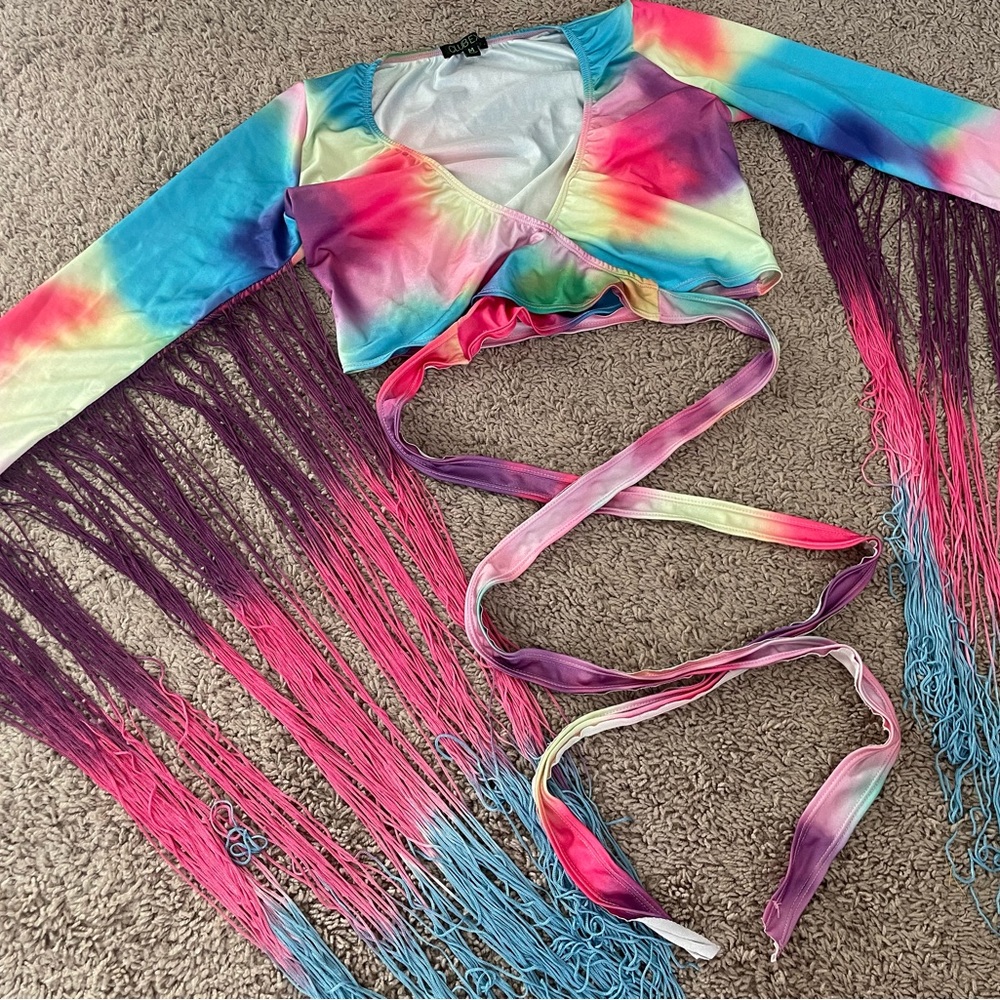 (SOLD) Rainbow Wrap Top